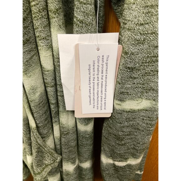 Live & Let Live One World Tie-Dye Open Front Cardigan Medium Green/White - Picture 3 of 7